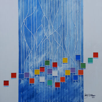 Malarstwo zatytułowany „Weaving the connect…” autorstwa Luigi Di Mauro, Oryginalna praca, Akryl
