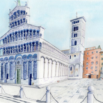 "Chiesa di San Miche…" başlıklı Tablo Luigi Giammattei tarafından, Orijinal sanat, Suluboya