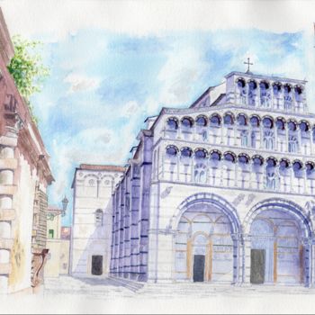 "Cattedrale di san M…" başlıklı Tablo Luigi Giammattei tarafından, Orijinal sanat, Suluboya