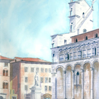 Painting titled "Chiesa di san Miche…" by Luigi Giammattei, Original Artwork, Watercolor
