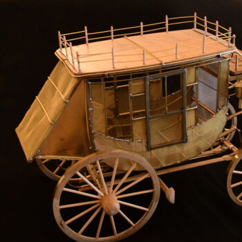 Escultura titulada "Wells Fargo Carriage" por Luigi Lupini, Obra de arte original, Metales