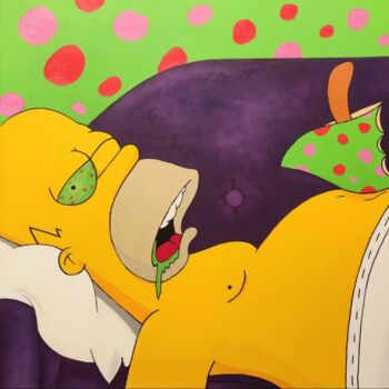 Painting titled "Homer mush Psympson" by Luigi Monti, Original Artwork, Oil