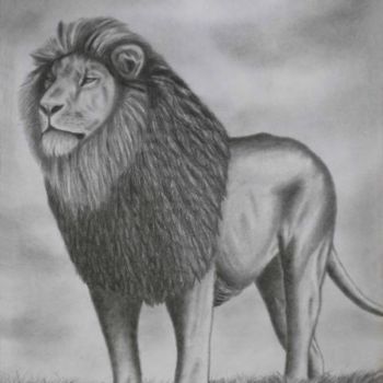 Peinture intitulée "Drawing of a Lion P…" par Luigi Carlo, Œuvre d'art originale, Huile