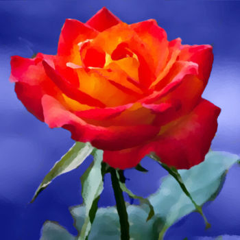 Arte digitale intitolato "A colourful rose (U…" da Luigi Carlo, Opera d'arte originale, Pittura digitale