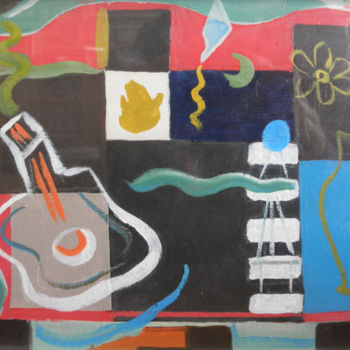 "Studio musicale" başlıklı Tablo Luigi Cavalieri tarafından, Orijinal sanat, Zamklı boya