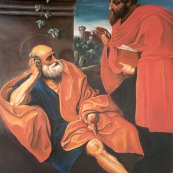 Painting titled "San Pietro e Paolo…" by Legno Luigi, Original Artwork