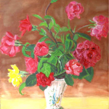 Peinture intitulée "Bouquet de Roses" par Luigina, Œuvre d'art originale, Huile