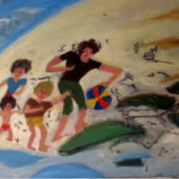 Painting titled "Jeux d'Enfants" by Luigina, Original Artwork, Oil
