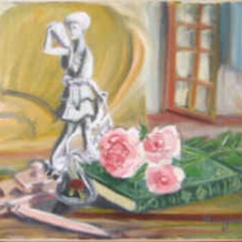 Painting titled "Lecture" by Luigina, Original Artwork, Oil