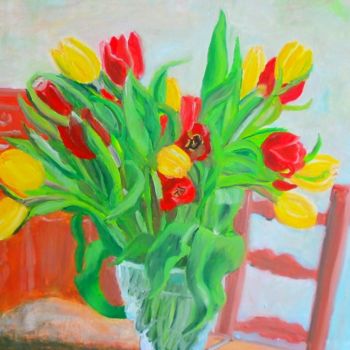 Painting titled "bouquet-de-tulipes.…" by Luigina, Original Artwork