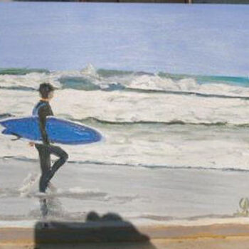 Pintura intitulada "surfeur" por Luigina, Obras de arte originais