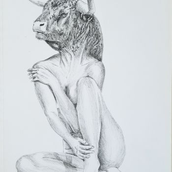 Desenho intitulada "She" por Lacasa, Obras de arte originais, Tinta