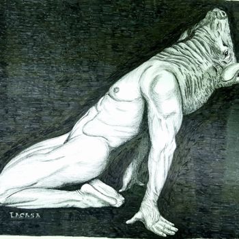 Desenho intitulada "Minotauro2.jpg" por Lacasa, Obras de arte originais, Fotografia digital
