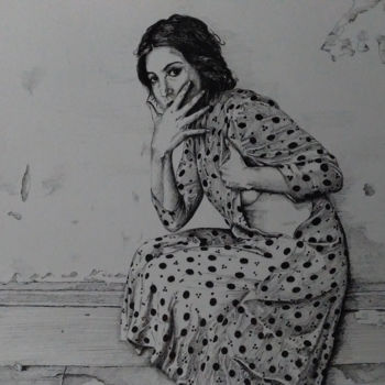 Dibujo titulada "flamenca.jpg" por Lacasa, Obra de arte original, Tinta
