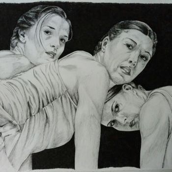 Disegno intitolato "Bailarinas" da Lacasa, Opera d'arte originale, Inchiostro