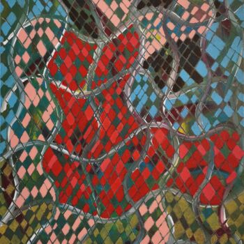 Картина под названием "Ramblin' Rose" - Luís Bastos, Подлинное произведение искусства, Акрил Установлен на Деревянная рама д…