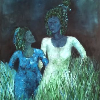 Painting titled "I love you mom" by Luís Bastos, Original Artwork, Acrylic Mounted on Wood Stretcher frame