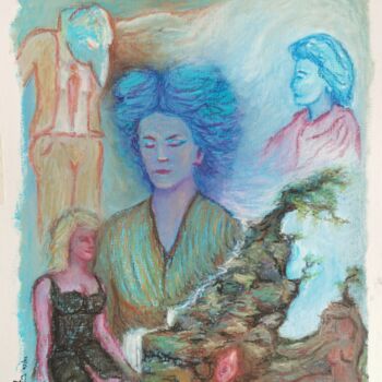 Painting titled "A dream in Freud's…" by Luís Bastos, Original Artwork, Pastel