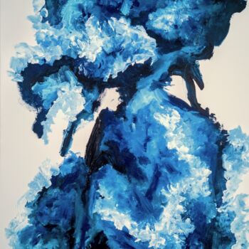 Malerei mit dem Titel "This Blue thing" von Luís Bastos, Original-Kunstwerk, Acryl Auf Keilrahmen aus Holz montiert