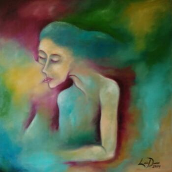 Painting titled "The kiss" by Luis Duro, Original Artwork, Oil