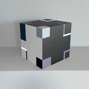 Sculptuur getiteld "Cube G" door Luis Medina, Origineel Kunstwerk, Hout