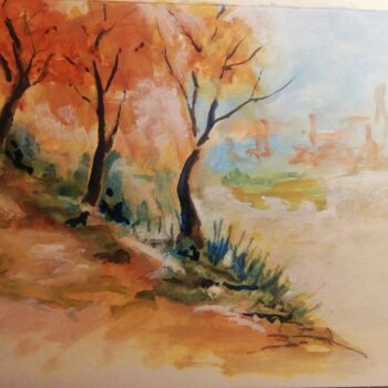 Painting titled "L,AUTOMNE" by Luis Miguel Aparisi, Original Artwork, Watercolor