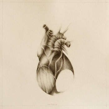 Drawing titled "unfinished-heart I" by Luís Miguel Pinho, Original Artwork