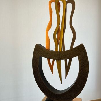 Sculpture intitulée "Trindade" par Luiz Queimadela, Œuvre d'art originale, Acier inoxydable