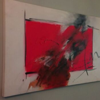 Painting titled "Pintura Abstrata_17…" by Luís Teixeira (L.T.), Original Artwork, Oil Mounted on Wood Panel