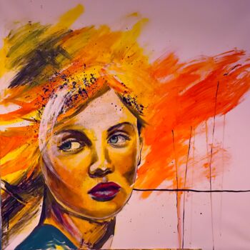 Malerei mit dem Titel "Infinita Orange" von Luisa Angelucci, Original-Kunstwerk