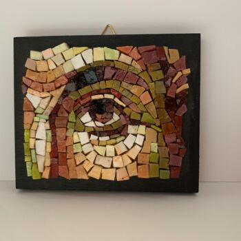 Sculpture titled "split eye" by Luisa Fari, Original Artwork, Mosaic