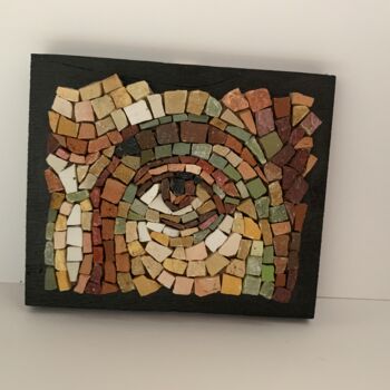 Sculpture titled "eye of the mosaicist" by Luisa Fari, Original Artwork, Mosaic