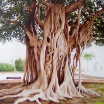 Painting titled "Ficus 5" by Luis Segura López, Original Artwork, Oil