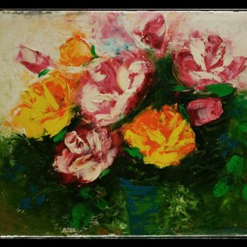 Painting titled "Rose's aroma" by Kravchenko Liudmila, Original Artwork, Oil