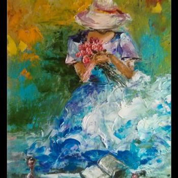 Painting titled "Joyful moment" by Kravchenko Liudmila, Original Artwork, Oil