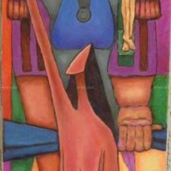 Painting titled "El Cristo de Gaujin" by Luis Losada, Original Artwork