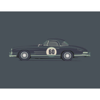 Digital Arts titled "mercedes benz 300sl…" by Luis Raposo, Original Artwork, Digital Painting