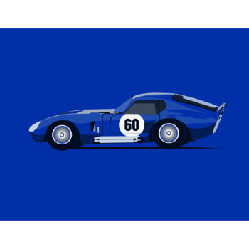 Digital Arts titled "Shelby Cobra Dayton…" by Luis Raposo, Original Artwork, Digital Painting