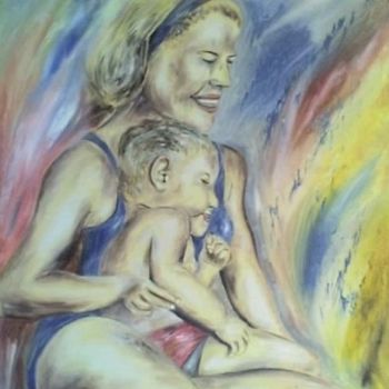 「amor maternal」というタイトルの絵画 Luís Rodrigues D'Oxossiによって, オリジナルのアートワーク