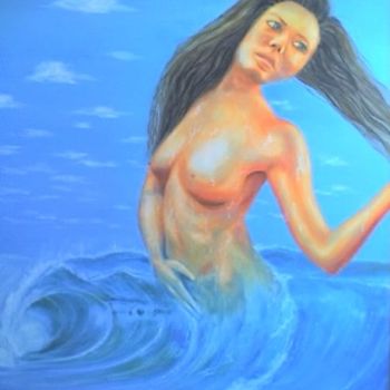 Pintura intitulada "a onda" por Luís Rodrigues D'Oxossi, Obras de arte originais
