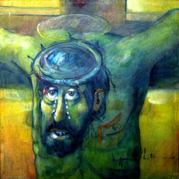Malerei mit dem Titel "mus027 - Cristo" von Luiz Carlos De Andrade Lima, Original-Kunstwerk, Öl