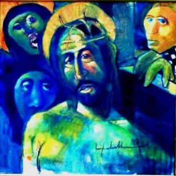 Pittura intitolato "mus062 - Cristo" da Luiz Carlos De Andrade Lima, Opera d'arte originale, Olio