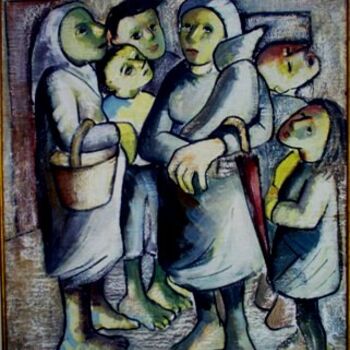 Pintura intitulada "mus066 - Comadres" por Luiz Carlos De Andrade Lima, Obras de arte originais, Óleo