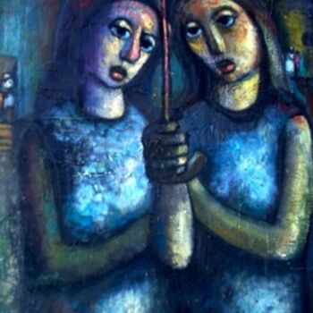 Painting titled "mus103 - Mulheres c…" by Luiz Carlos De Andrade Lima, Original Artwork, Oil