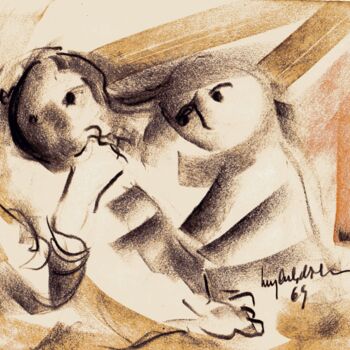 Disegno intitolato "018 - Figuras" da Luiz Carlos De Andrade Lima, Opera d'arte originale, Altro