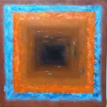 Painting titled "Abstract # 1" by Luiz Henrique Azevedo, Original Artwork, Oil Mounted on Wood Stretcher frame