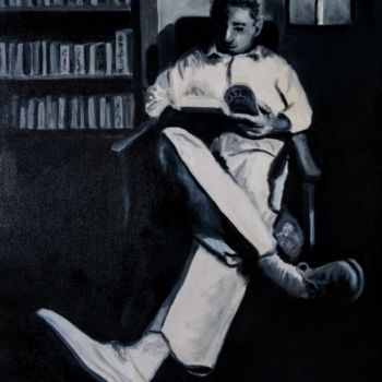 Painting titled "Leitor" by Luiz Ney Todero, Original Artwork, Oil