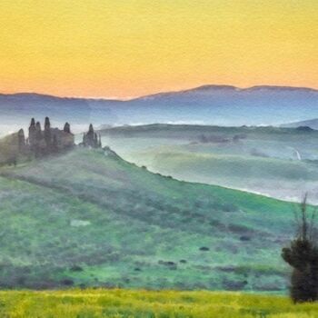 Ζωγραφική με τίτλο "Tuscany" από Luiza Estrella, Αυθεντικά έργα τέχνης, Άλλος
