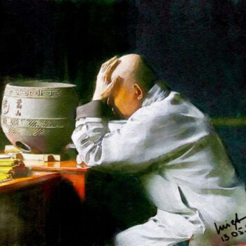 Pintura intitulada "Monk" por Luiza Estrella, Obras de arte originais, Outro