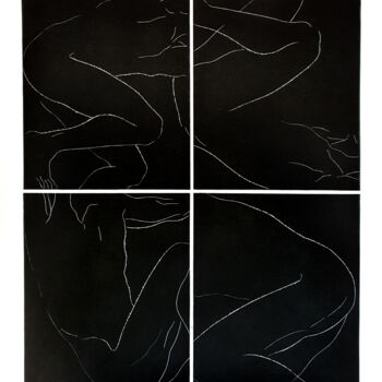 Estampas & grabados titulada "Okna" por Luiza Kasprzyk, Obra de arte original, Linograbados